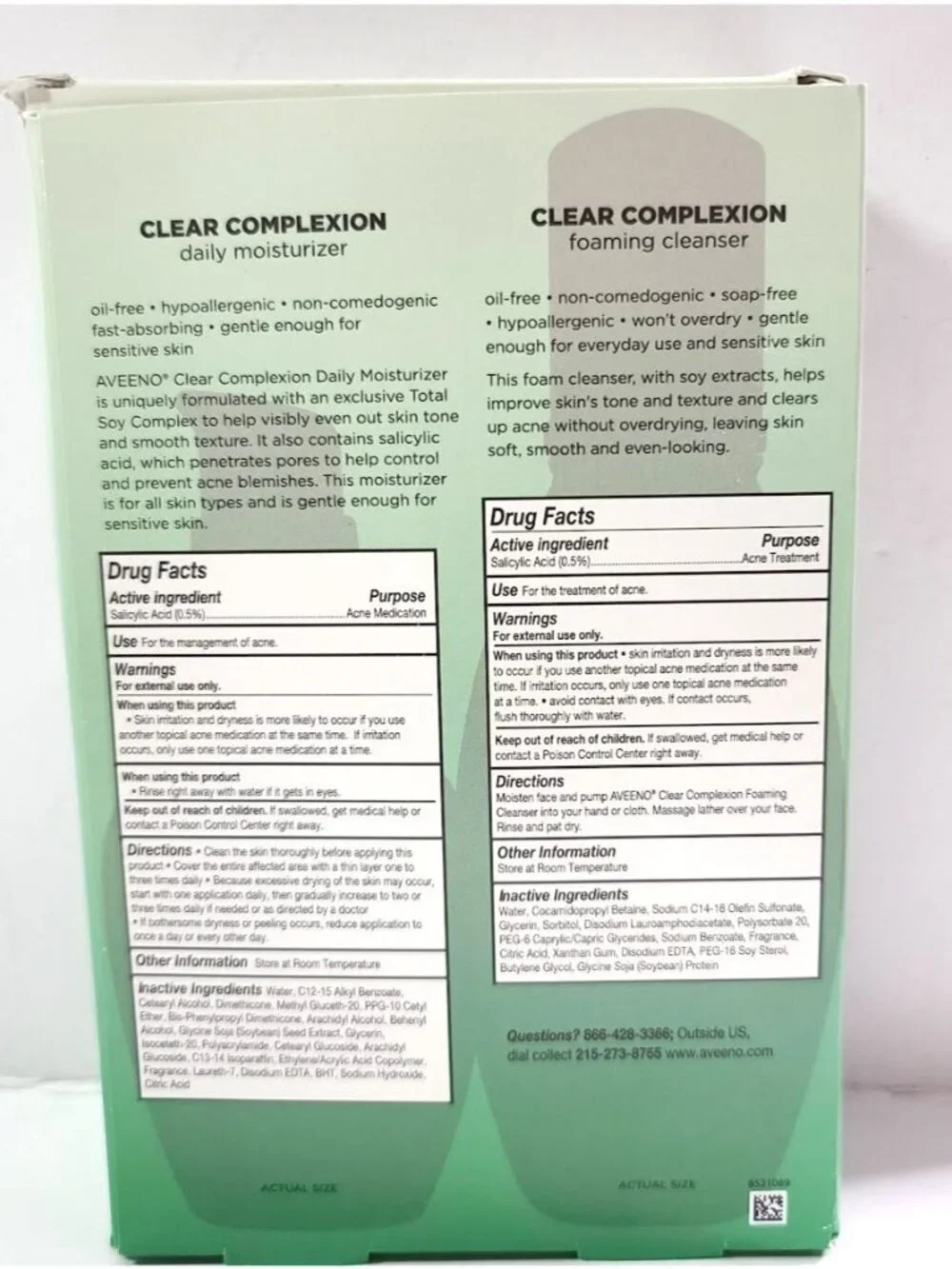 Aveeno Clear Complexion Foaming Cleanser 6 oz + Daily Moisturizer 4 oz 08/2022